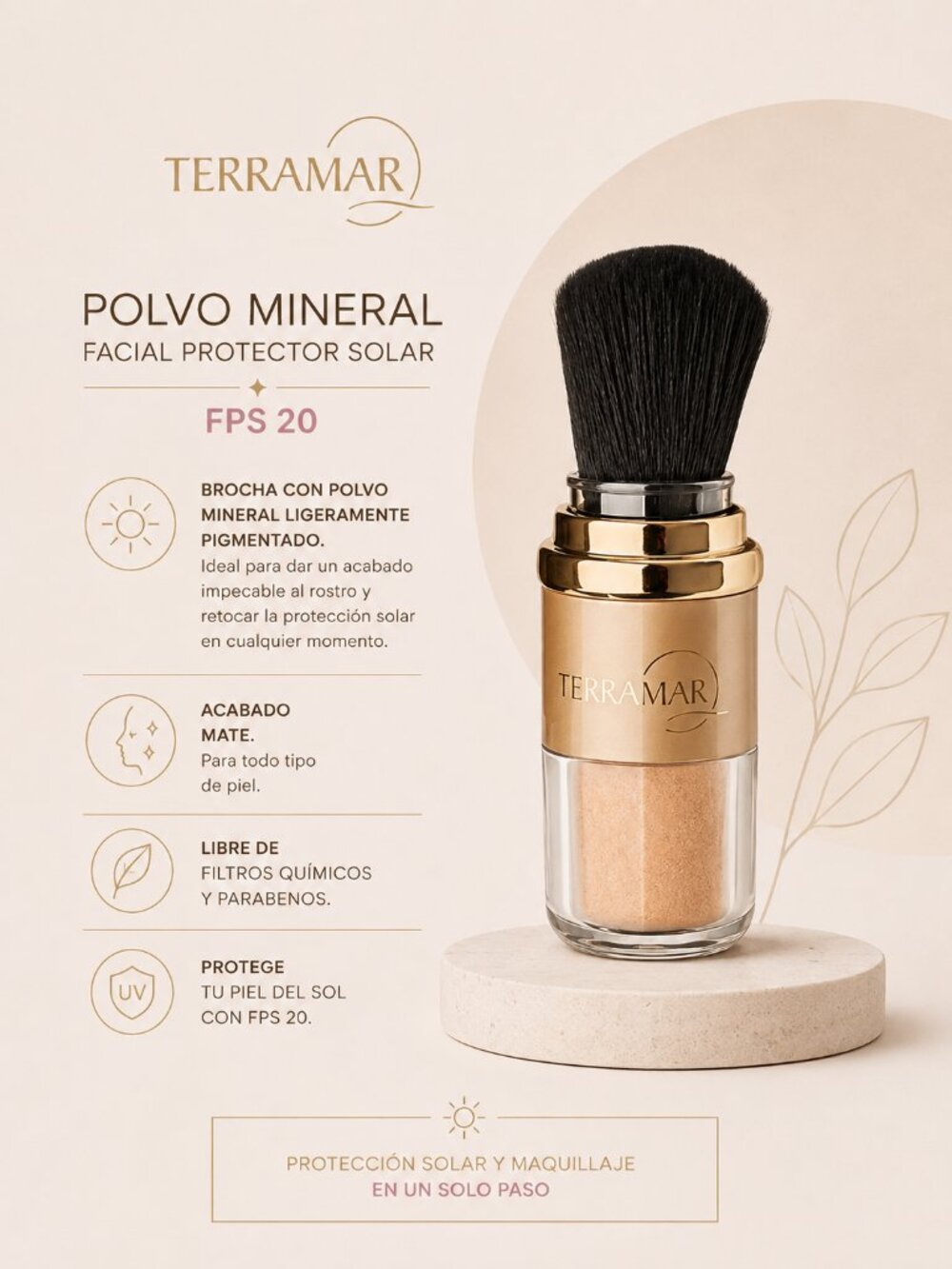 Polvo Mineral Facial Protector Solar/Mineral Facial Powder Sunscreen